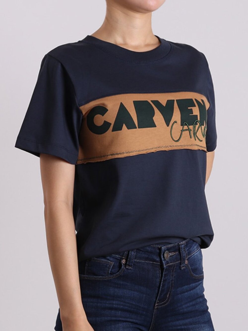 NWT -  Carven Logo Crewneck T-shirt - Navy✨